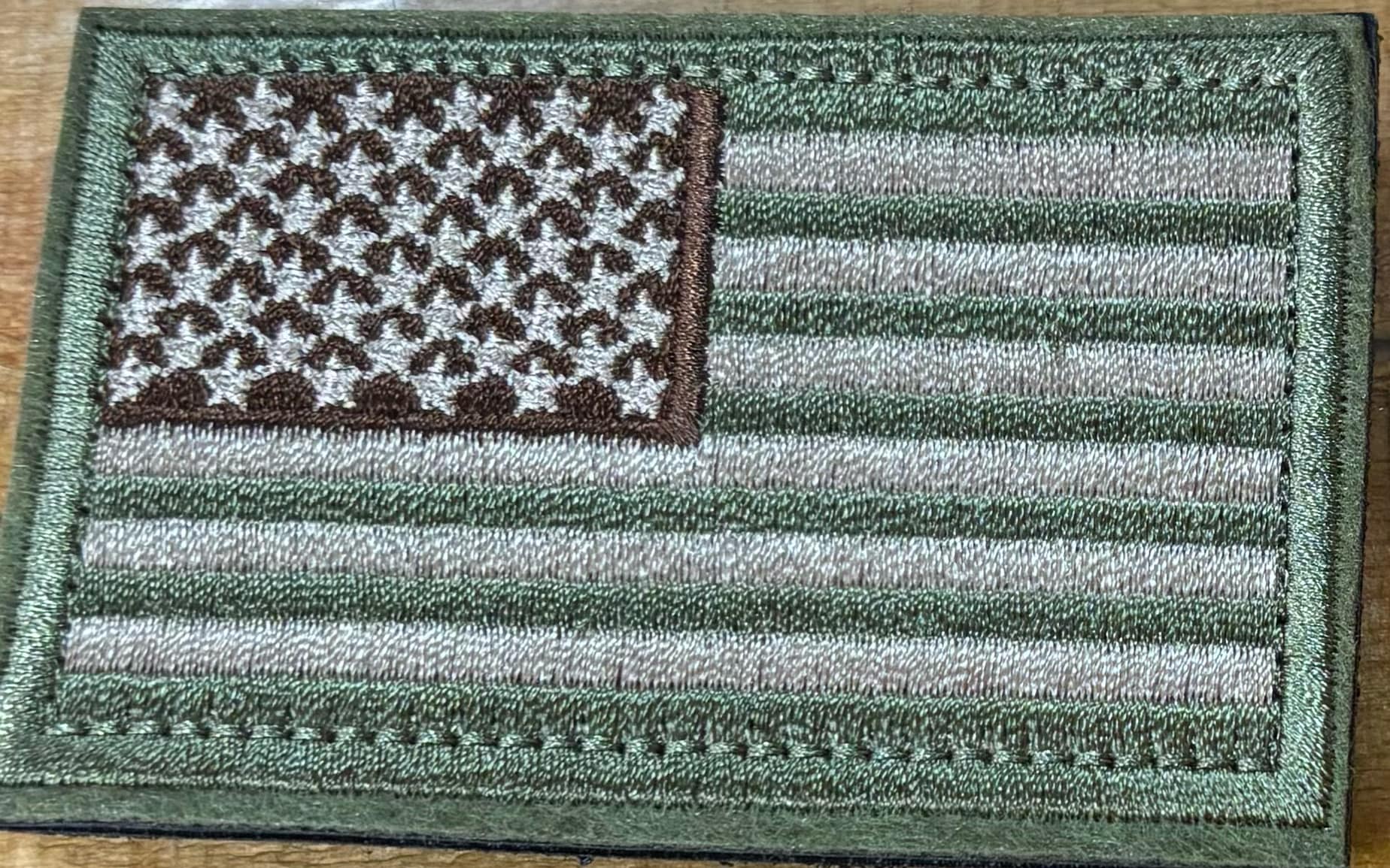 USA Flag Hook & Loop Patch - OD/Tan