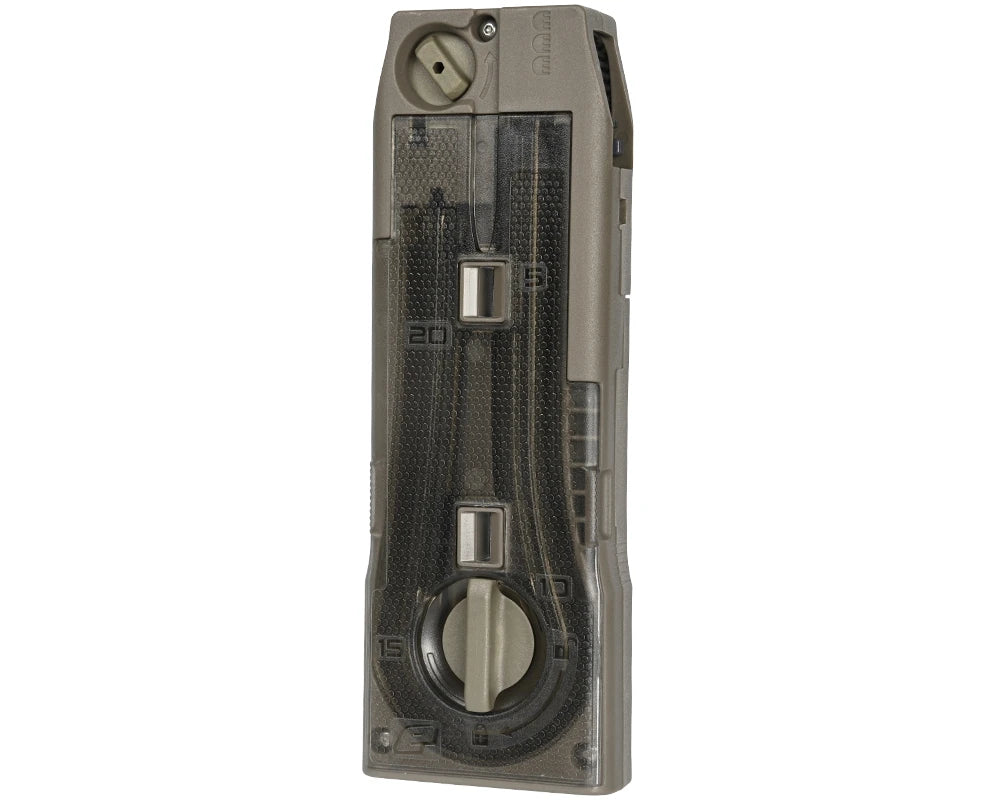 Planet Eclipse CF20 68 Caliber Paintball Magazine Dark Earth Front View