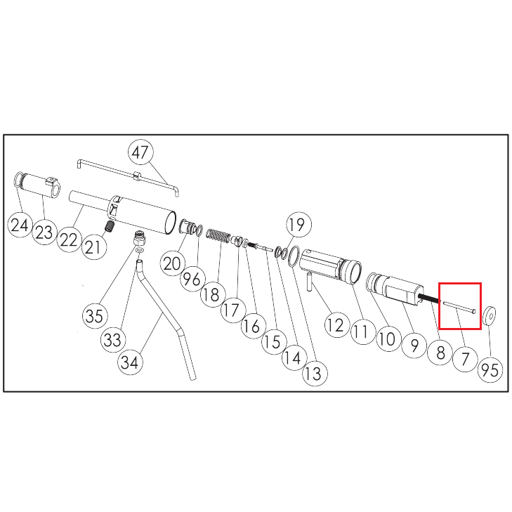 Tippmann Drive Spring Guide Pin Part CA-15 Schematic View