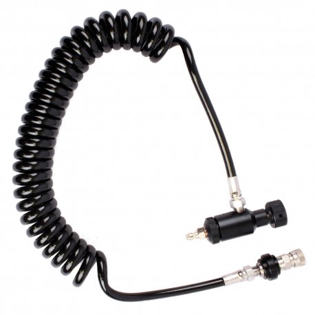 KWS Coiled Remote Line with Slide Check & Quick Disconnect Air Source Adapter