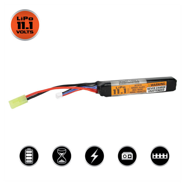 Batterie Lipo Valken 11.1V 1200MAh 30/50C Stick Small Tamiya