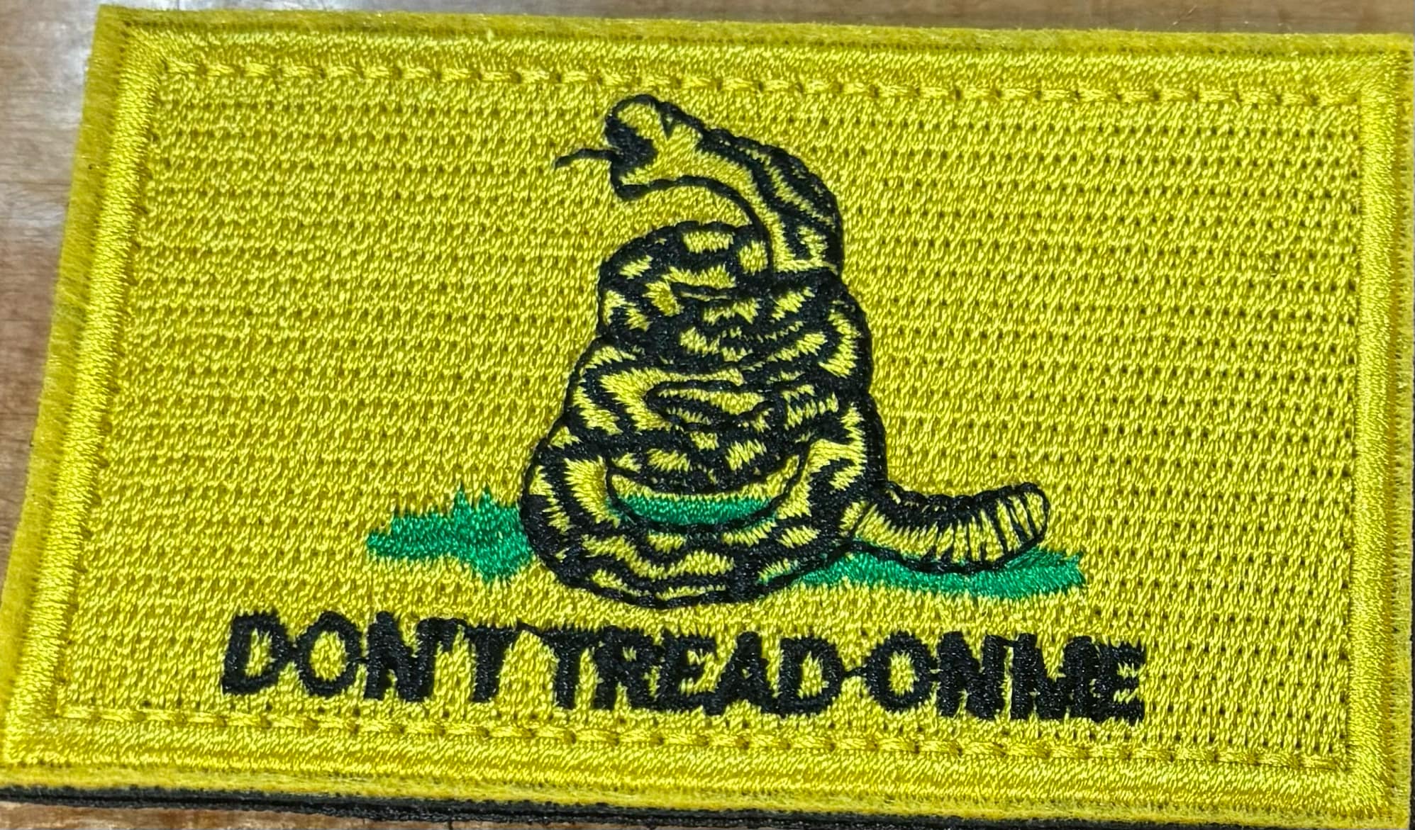 "Don't Tread On Me" Hook & Loop Patch - Yellow