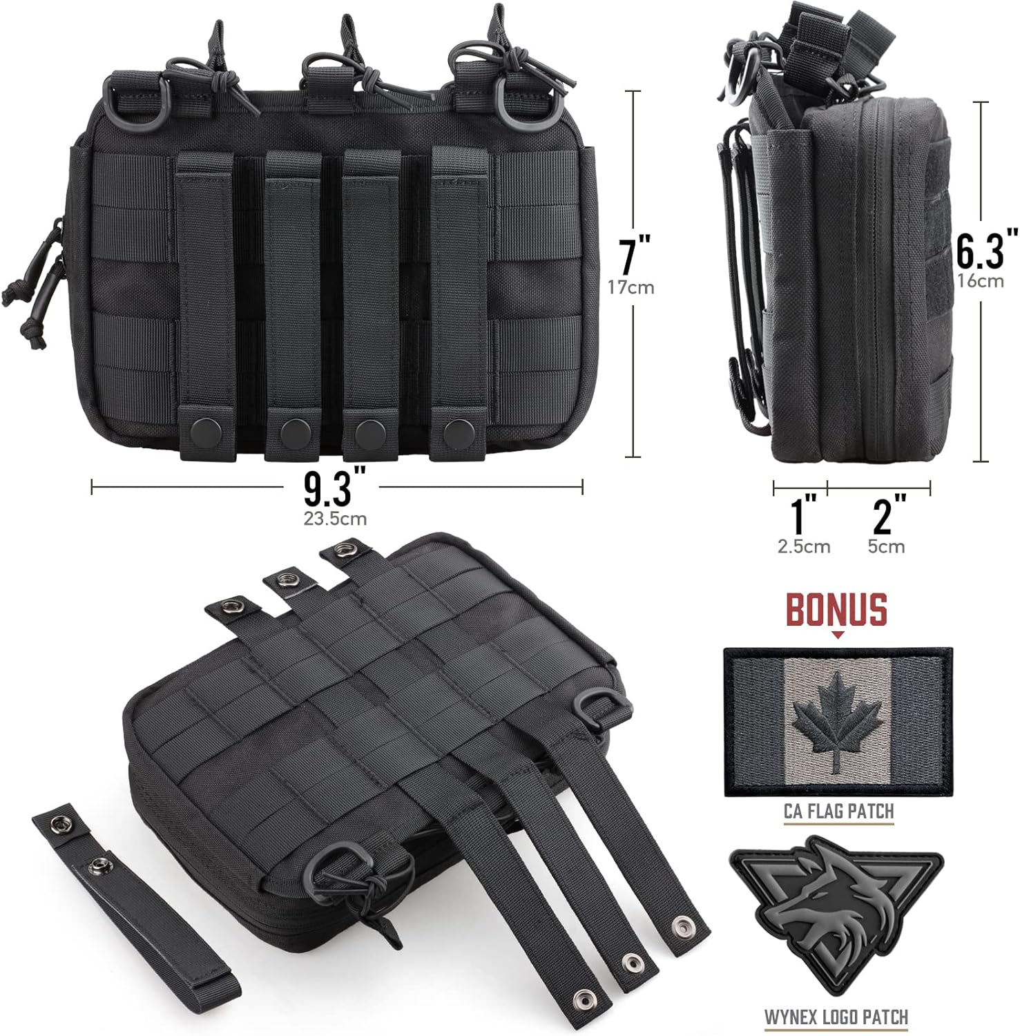 WYNEX TACTICAL POUCH W/ M4 M16 MAG HOLDER - BLACK