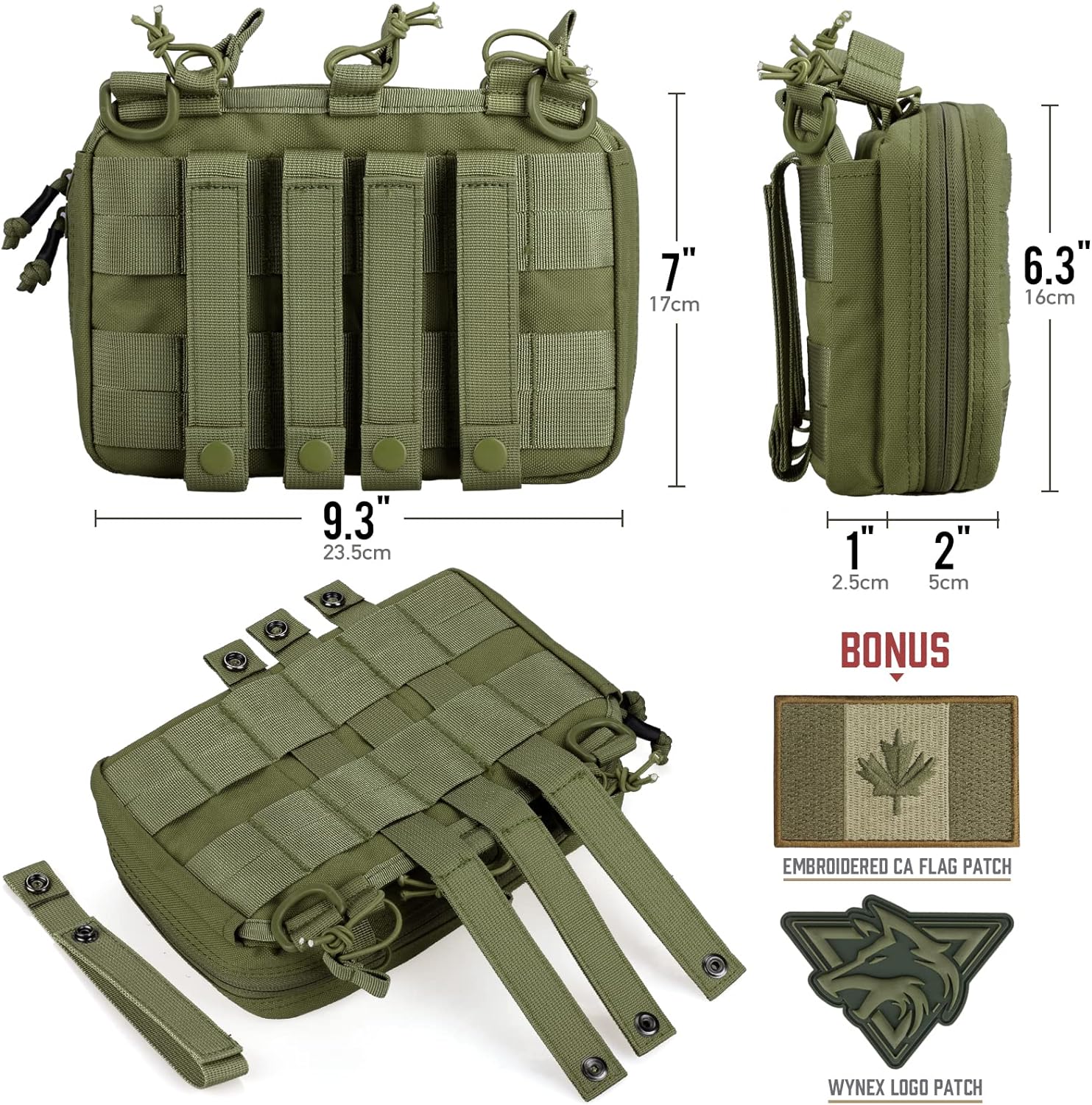 WYNEX TACTICAL POUCH W/ M4 M16 MAG HOLDER - OLIVE