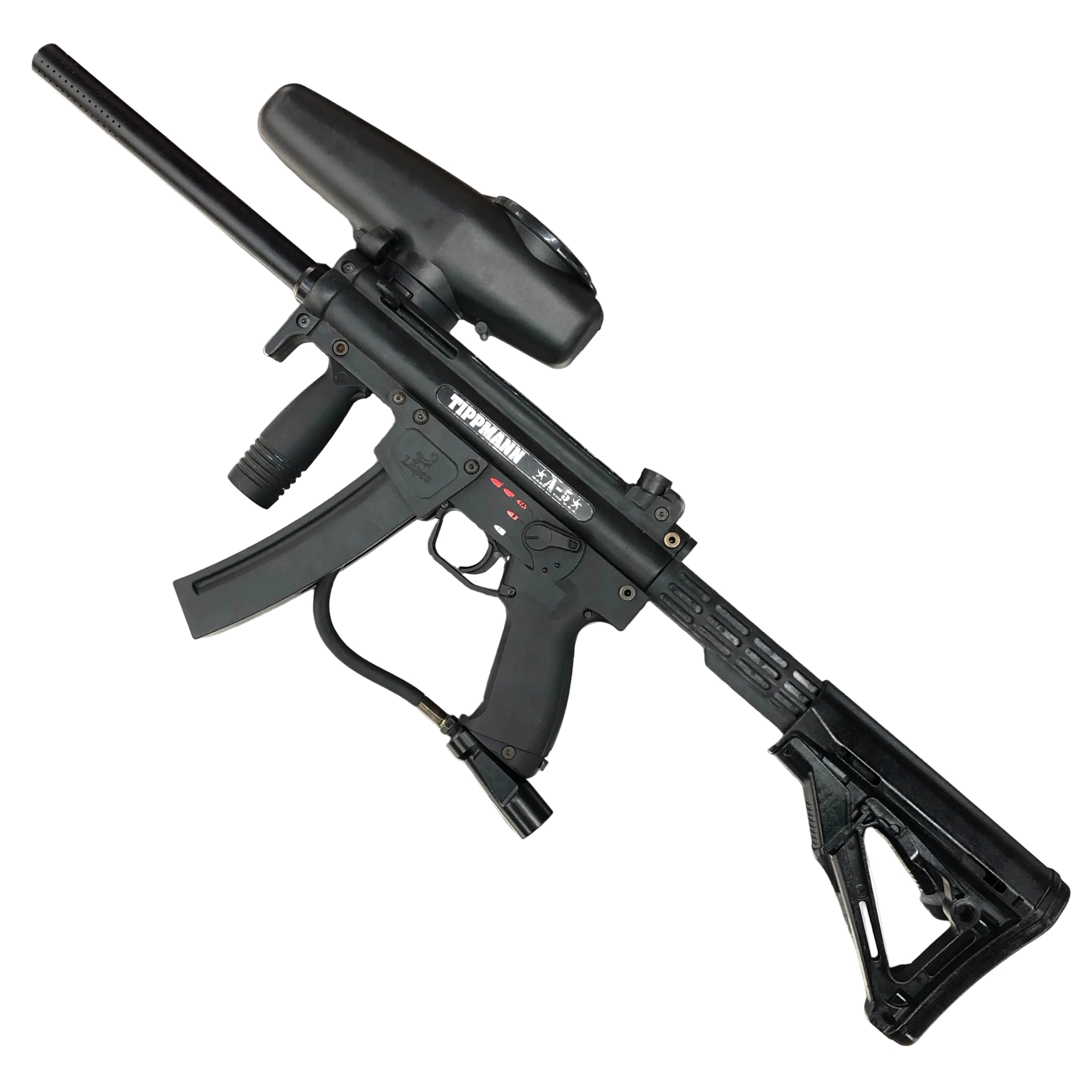 CERTIFIED USED Tippmann A5 EGrip 68 Caliber Gravity Fed Paintball Marker Left Side View