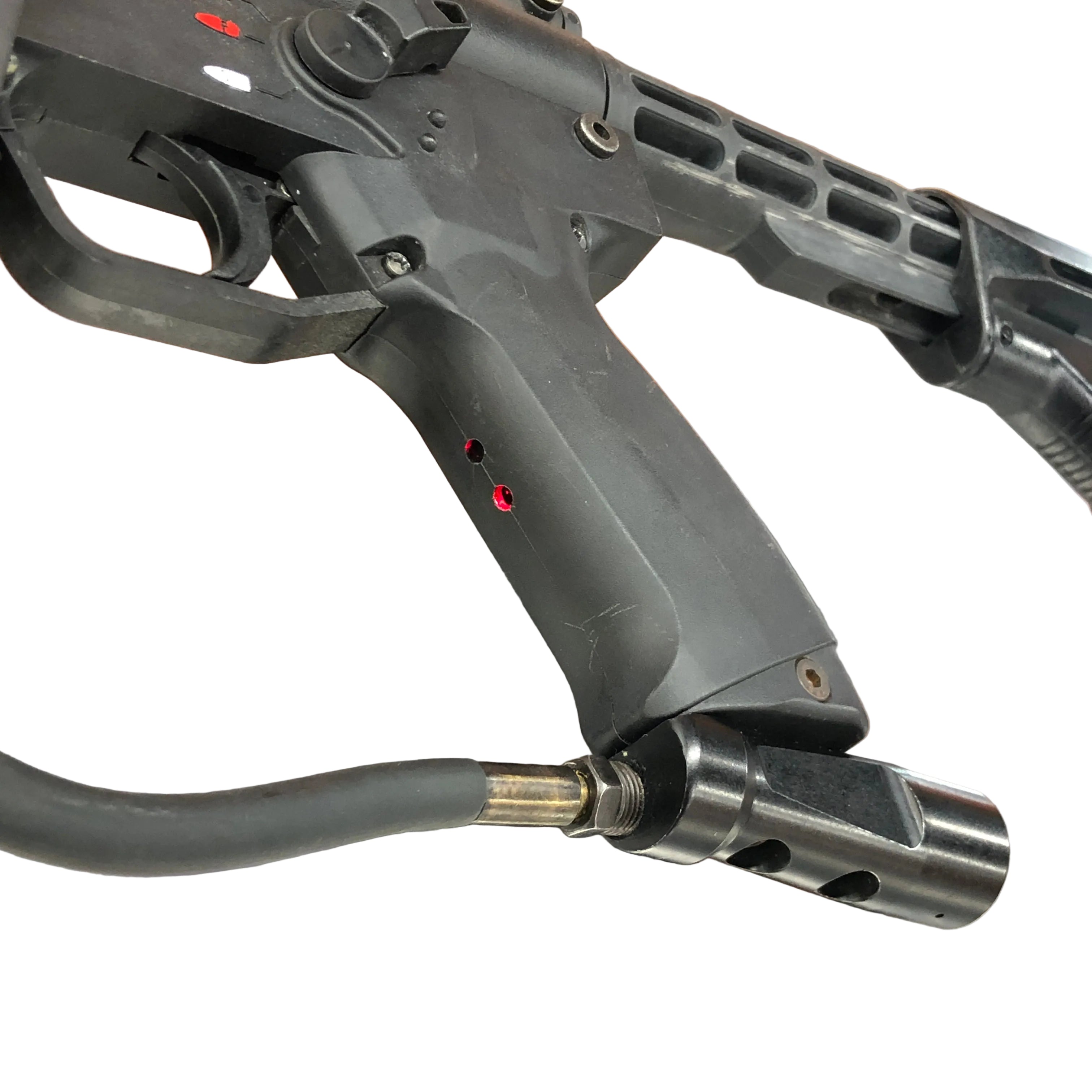 CERTIFIED USED Tippmann A5 EGrip 68 Caliber Gravity Fed Paintball Marker Left Side View Zoomed EGrip