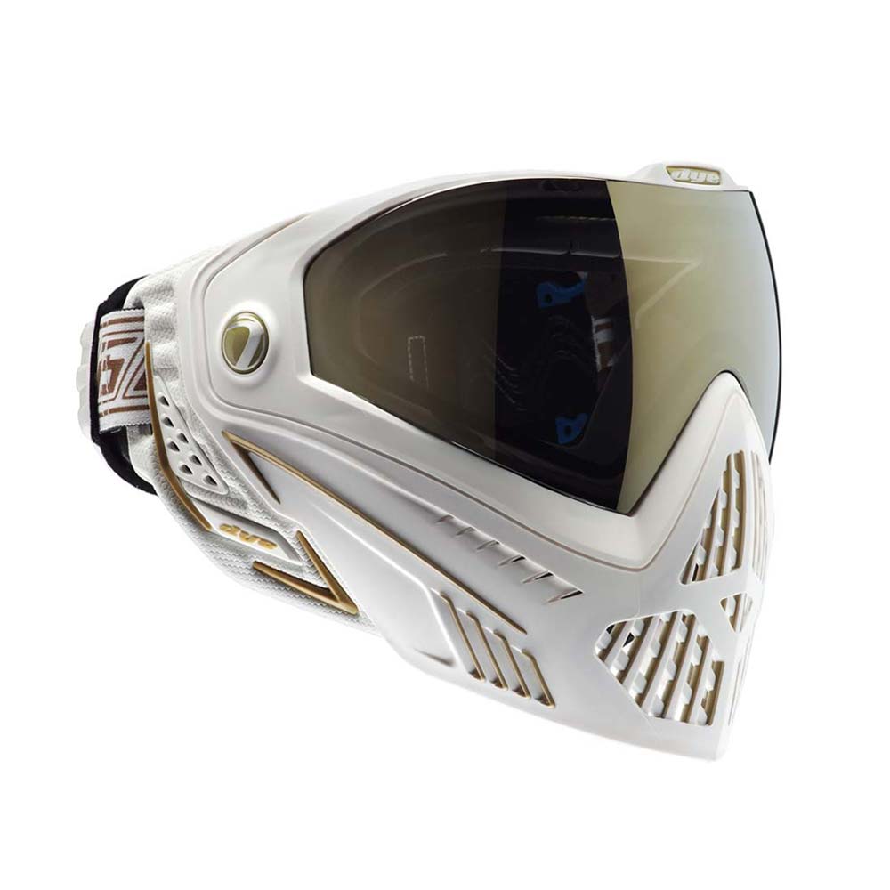 DYE I5 PAINTBALL MASK W/ THERMAL LENS - WHITE/GOLD