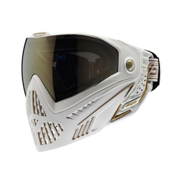 DYE I5 PAINTBALL MASK W/ THERMAL LENS - WHITE/GOLD