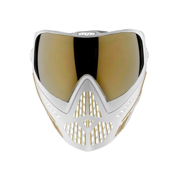 DYE I5 PAINTBALL MASK W/ THERMAL LENS - WHITE/GOLD