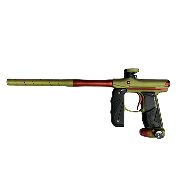 EMPIRE MINI GS PAINTBALL GUN W/ 2PC BARREL - OLIVE/BURGUNDY