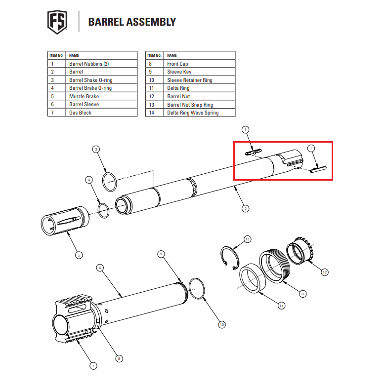 First Strike Replacement Ball Latch Detent Pack of 2 Schematic View Barrel Assembly
