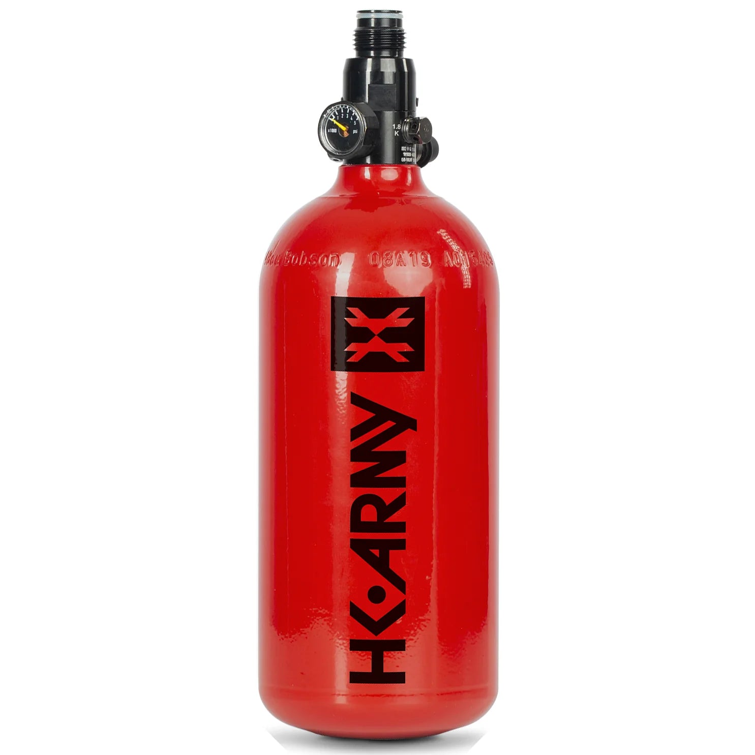 HK Army 48/3000 Aluminum HPA Paintball Air Tank Red Front View