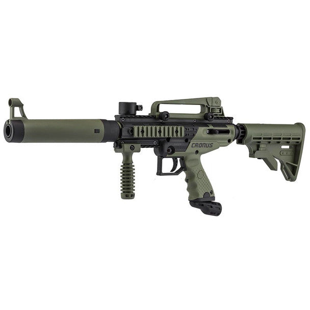 Tippmann Cronus Tactical .68 Caliber Gravity Fed Paintball Marker (Olive Drab) - Left Side Angled View