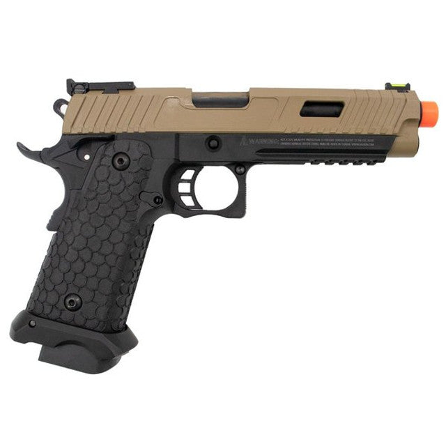 HI-CAPA C02 BLOWBACK FULL METAL 6MM AIRSOFT PISTOL - TAN/NOIR