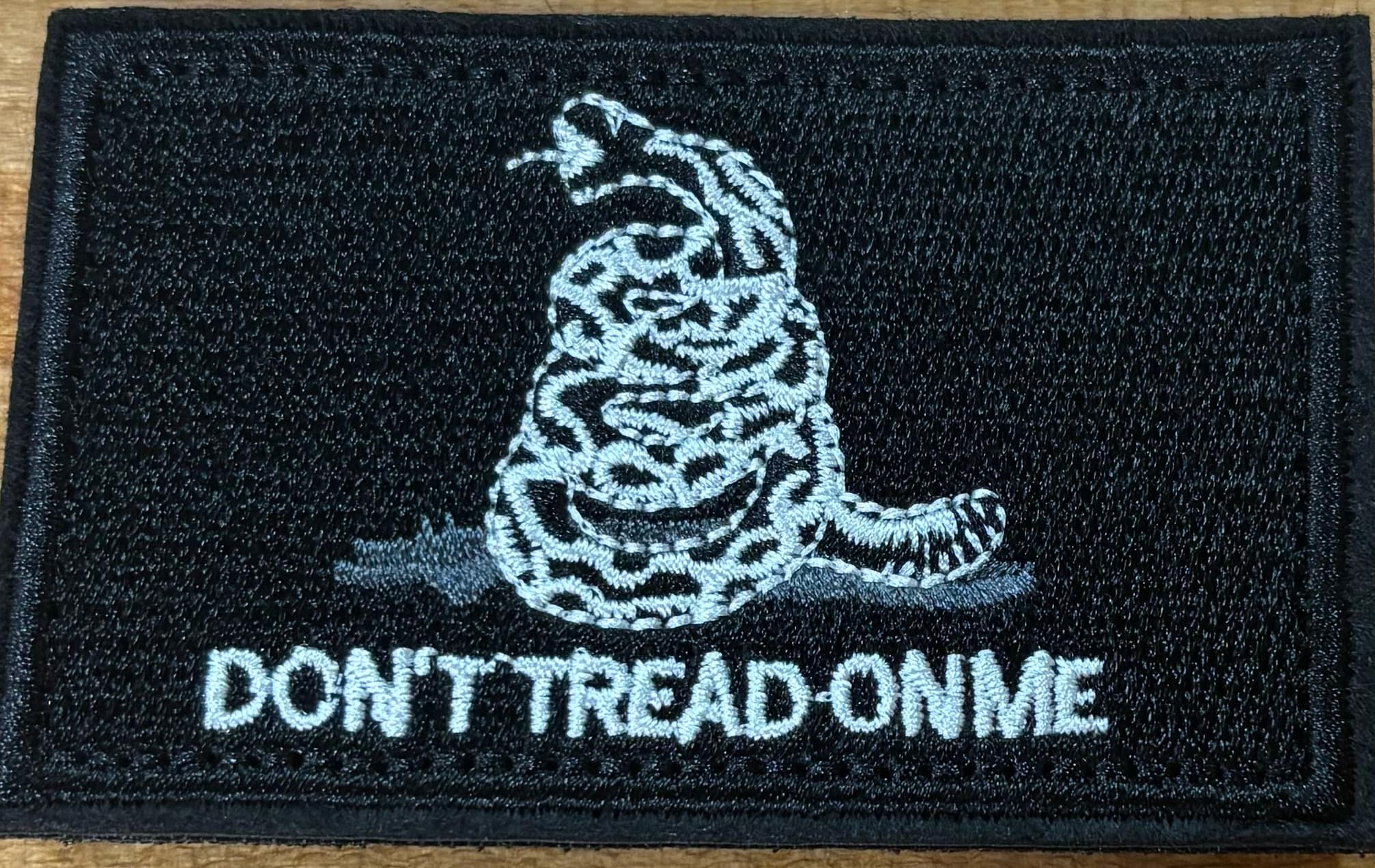 "Don't Tread On Me" Hook & Loop Patch - Black