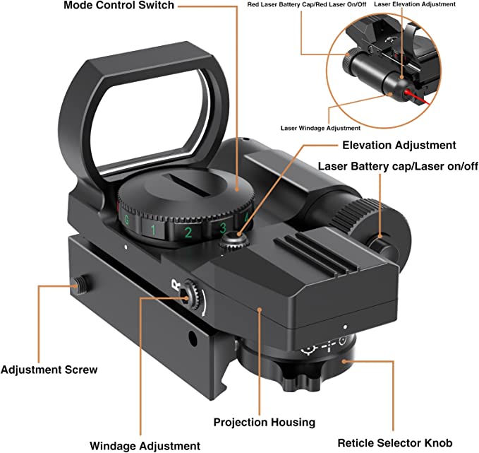 VISEUR REFLEX FEYACHI RSL-18 AVEC LASER ROUGE INTÉGRÉ